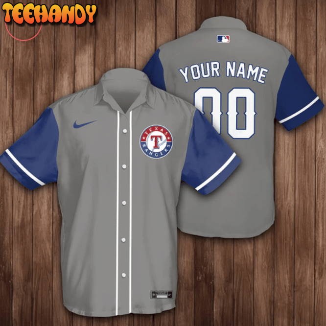 Personalized Texas Rangers Baseball Grey Hawaiian Shirt