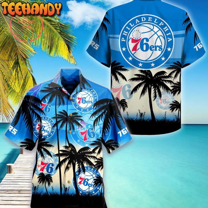 Philadelphia 76ers Palm Hawaiian Shirt