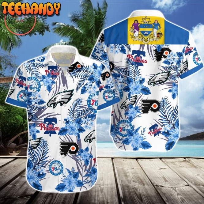 Philadelphia Eagles 76ers Phillies Flyers Hawaiian Shirt