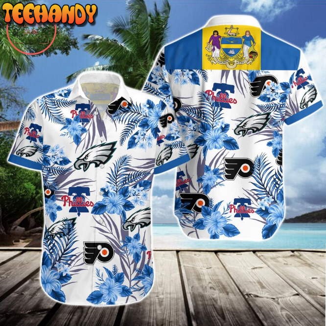 Philadelphia Eagles 76ers Phillies Hawaiian Shirt