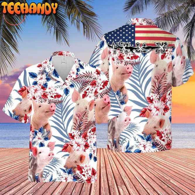 Pig Lovers United States Flag Hawaiian Shirt