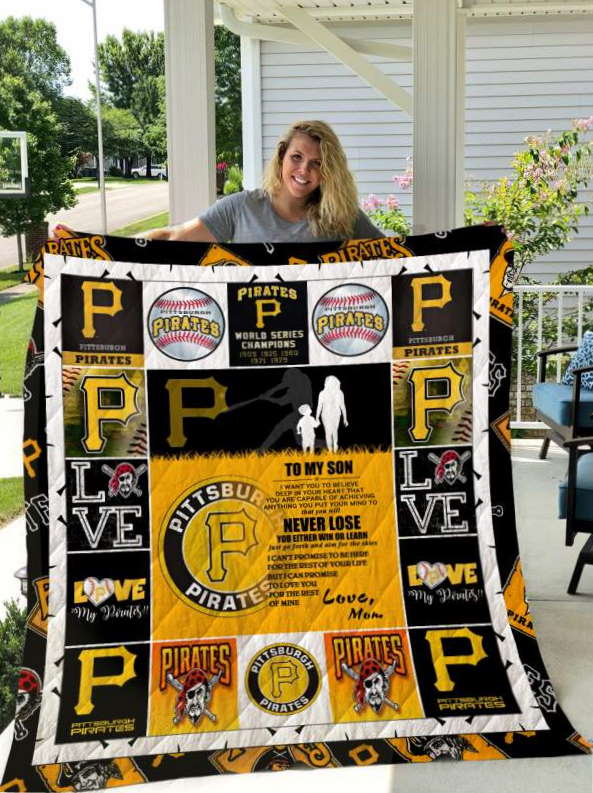 Pittsburgh Pirates To My Son Love Mom 3D Quilt Blanket