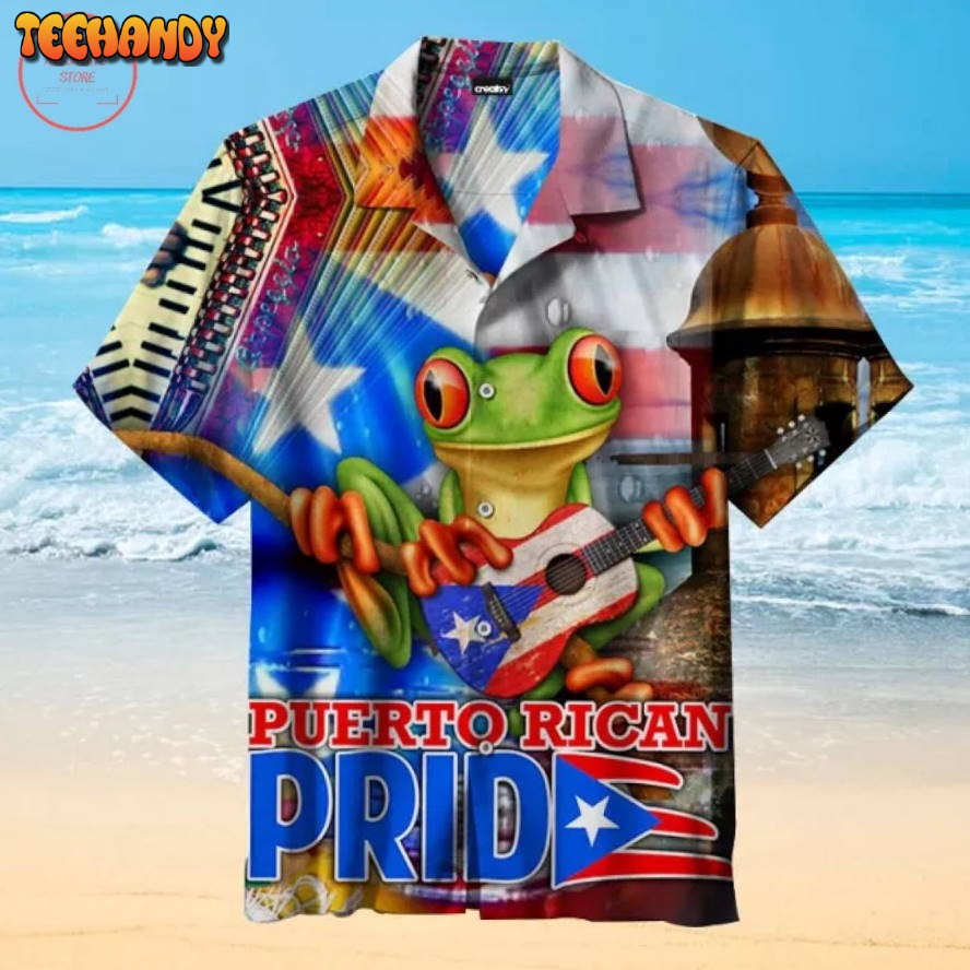 Puerto Rico Frog Flag Hawaiian Shirt