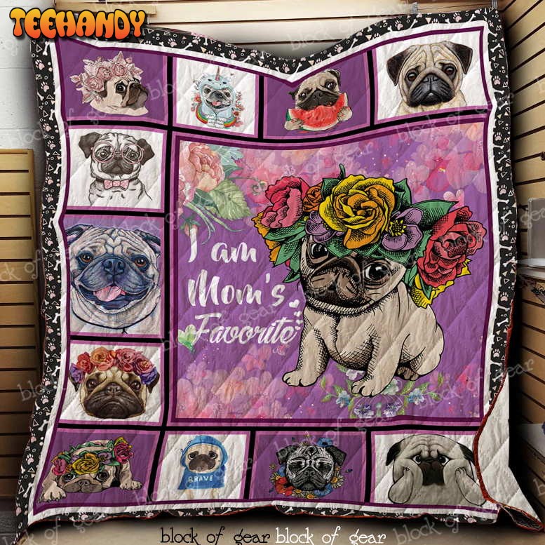 Pug Mom’S Favourite 3D Quilt Blanket