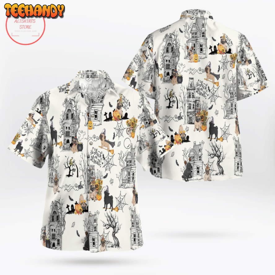 Pug Pumpkin Halloween Hawaiian Shirt