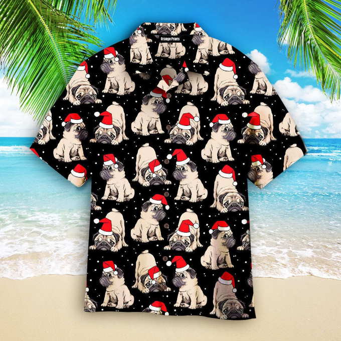 Puppy With Red Hat In July Hawaiian Shirt