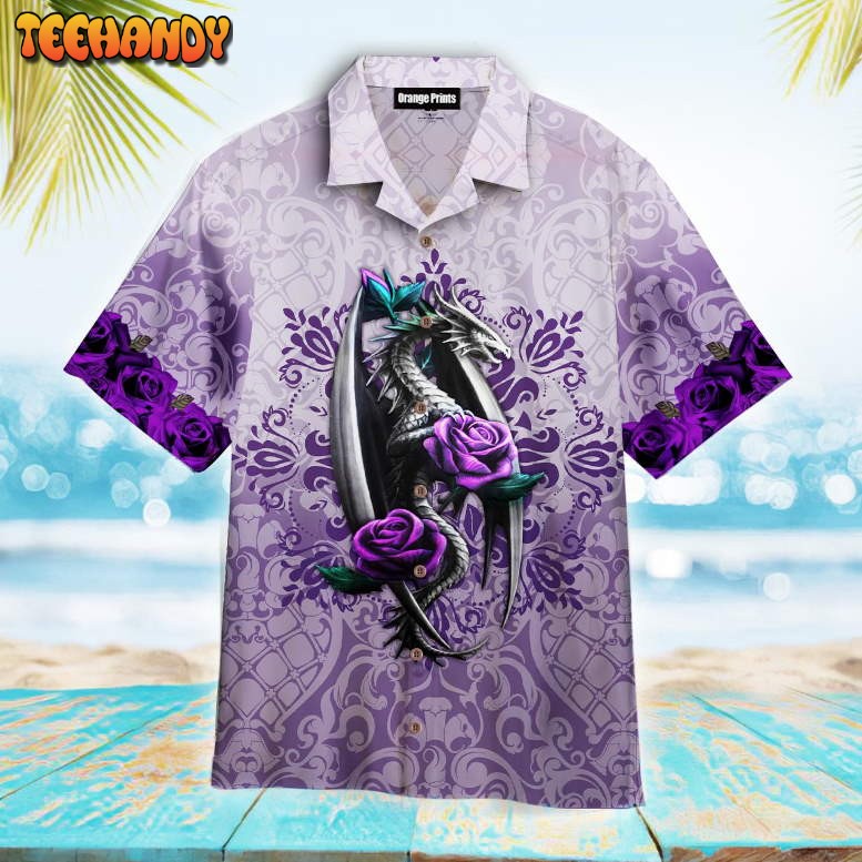 Purple Gothic Dragon Aloha Hawaiian Shirt