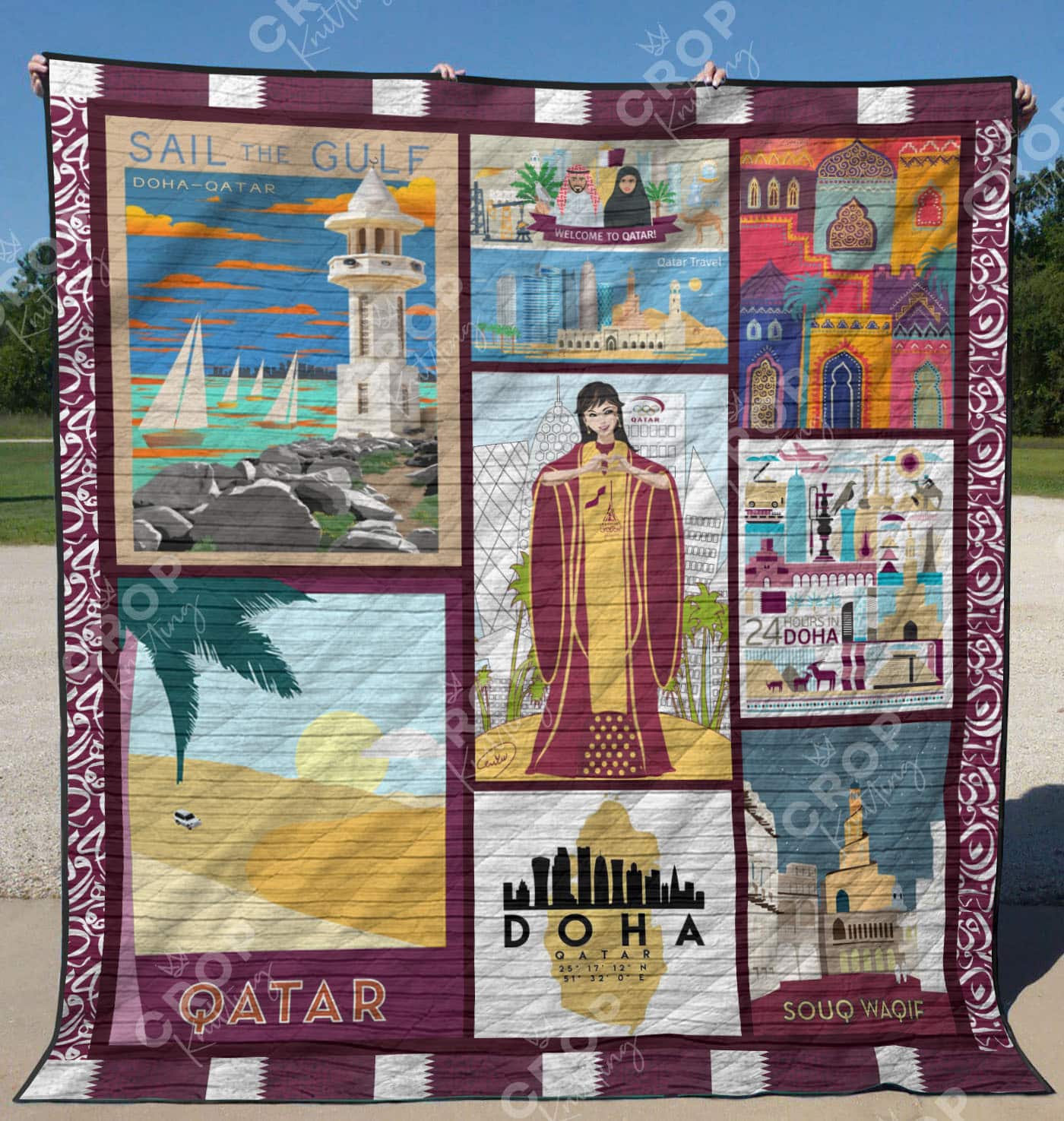 Qatar 3D Customized Quilt Blanket