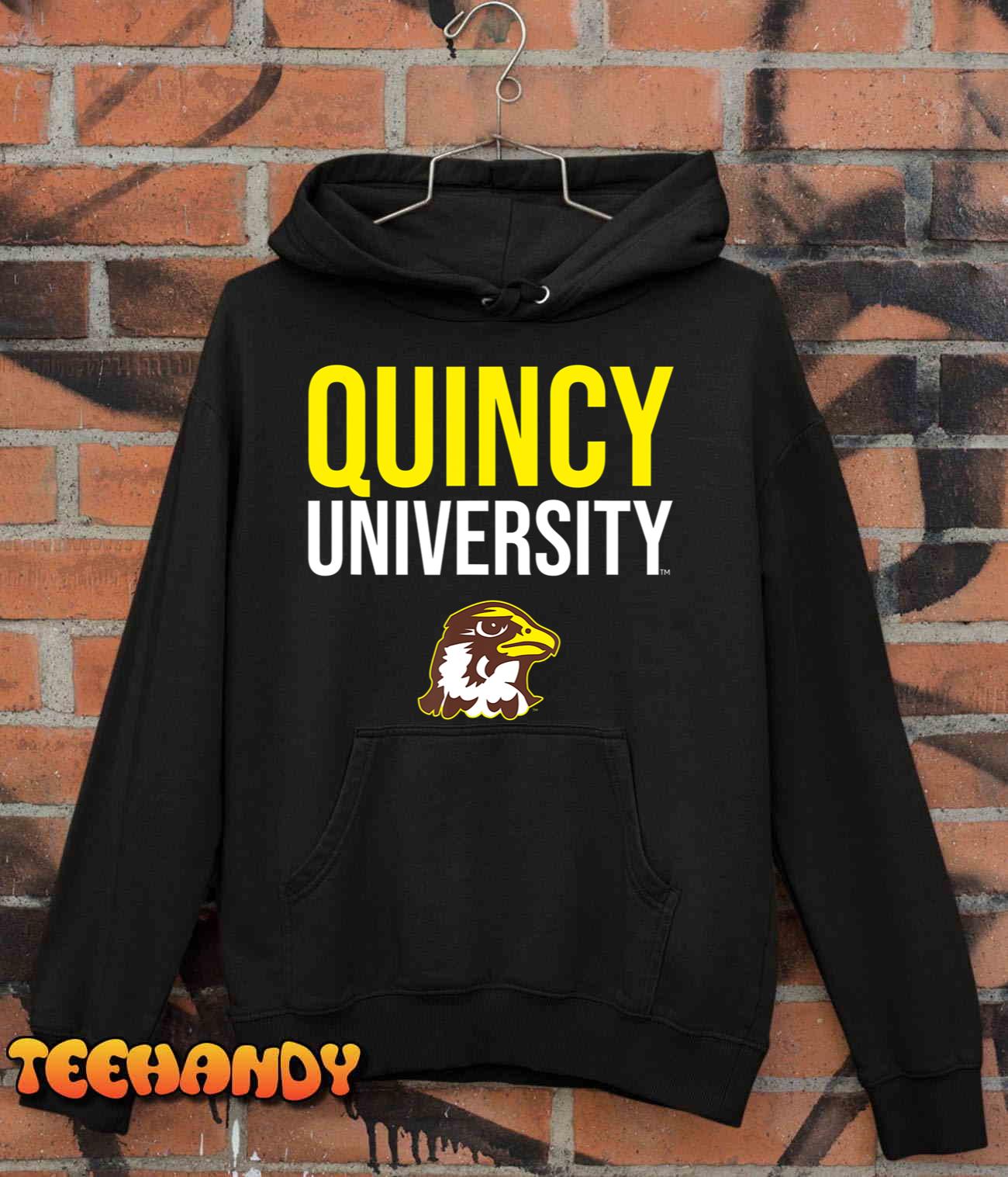 Quincy University Hawks Stacked T-Shirt