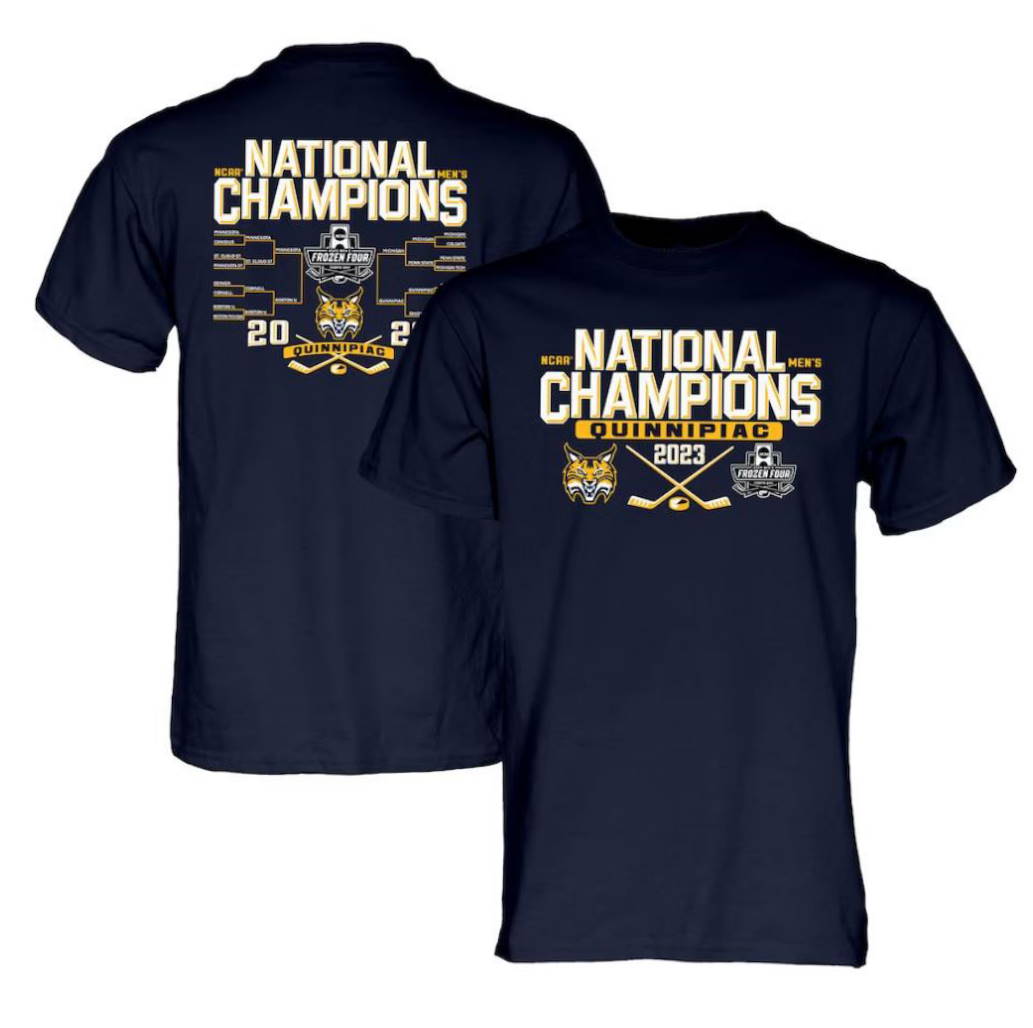 Quinnipiac Bobcats 2023 NCAA Men’s Ice Hockey National Champions Bracket T-Shirt