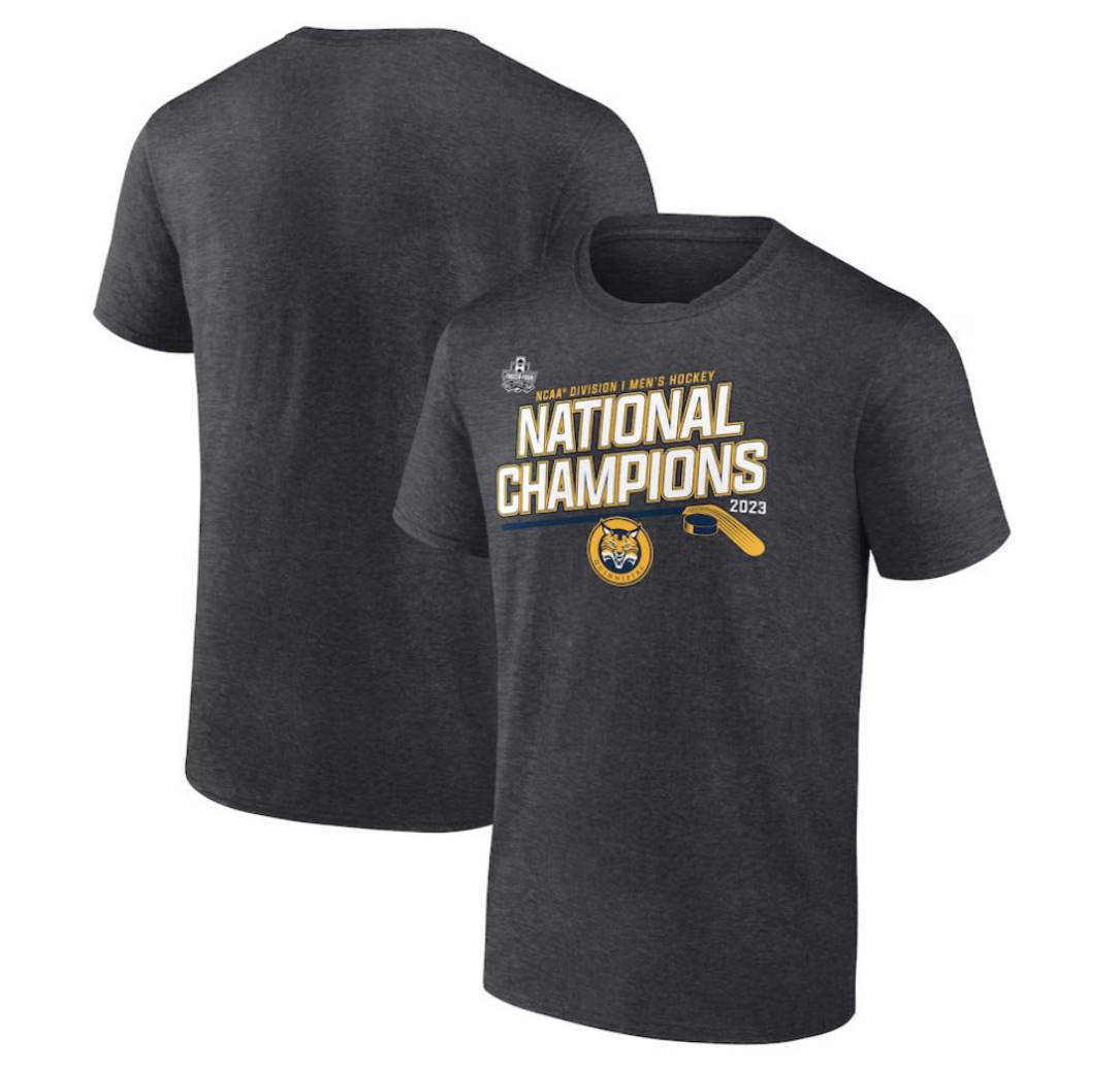 Quinnipiac Bobcats 2023 NCAA Men’s Ice Hockey National Champions T-Shirt