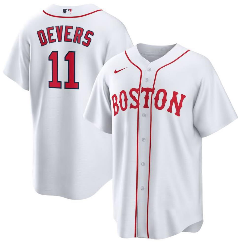 Rafael Devers Boston Red Sox Patriots’ Day Official Replica Player White Jersey