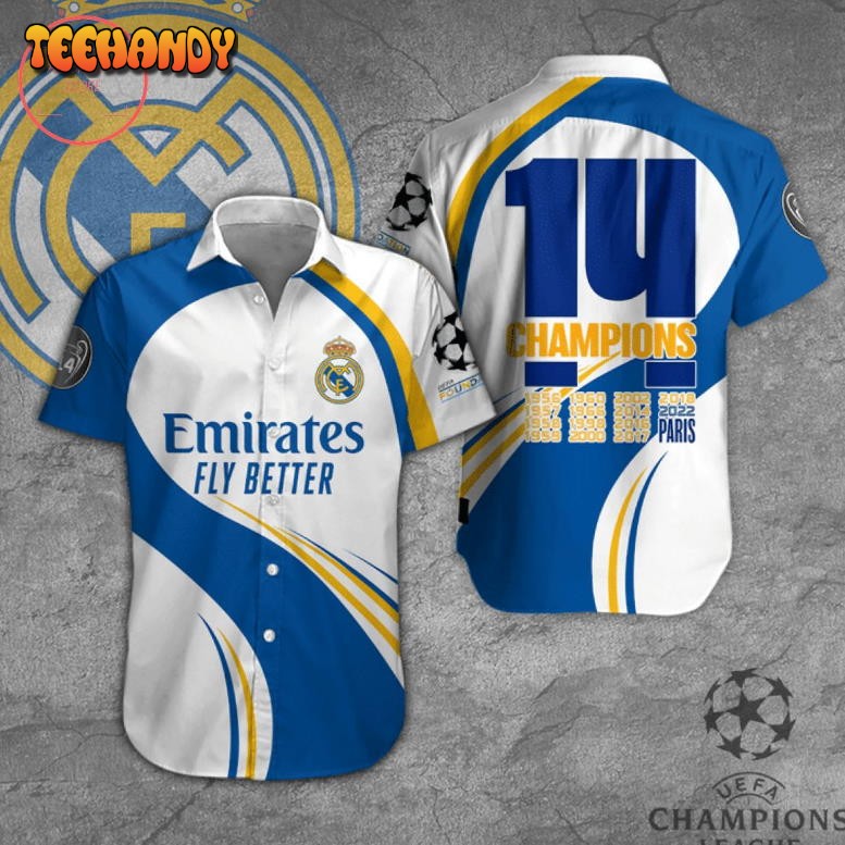 Real Madrid 14 Champions Paris 2022 Hawaiian Shirt