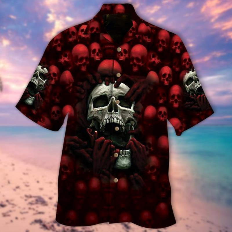 Red Skull Hawaiian Shirt