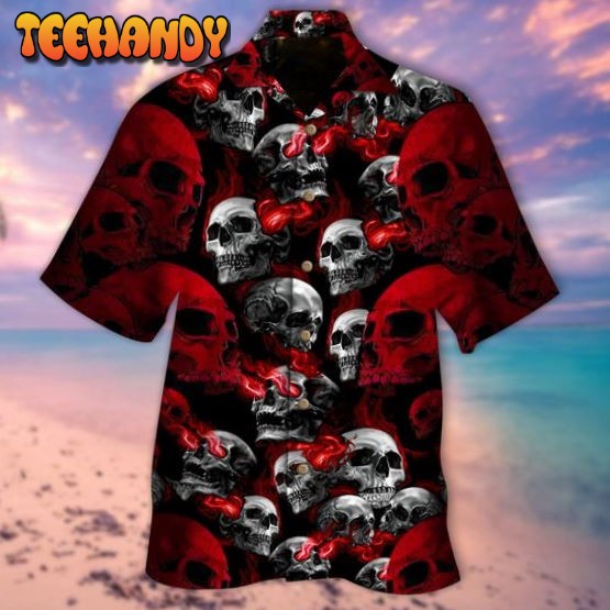 Red Skull Smoke Hawaiian Shirt