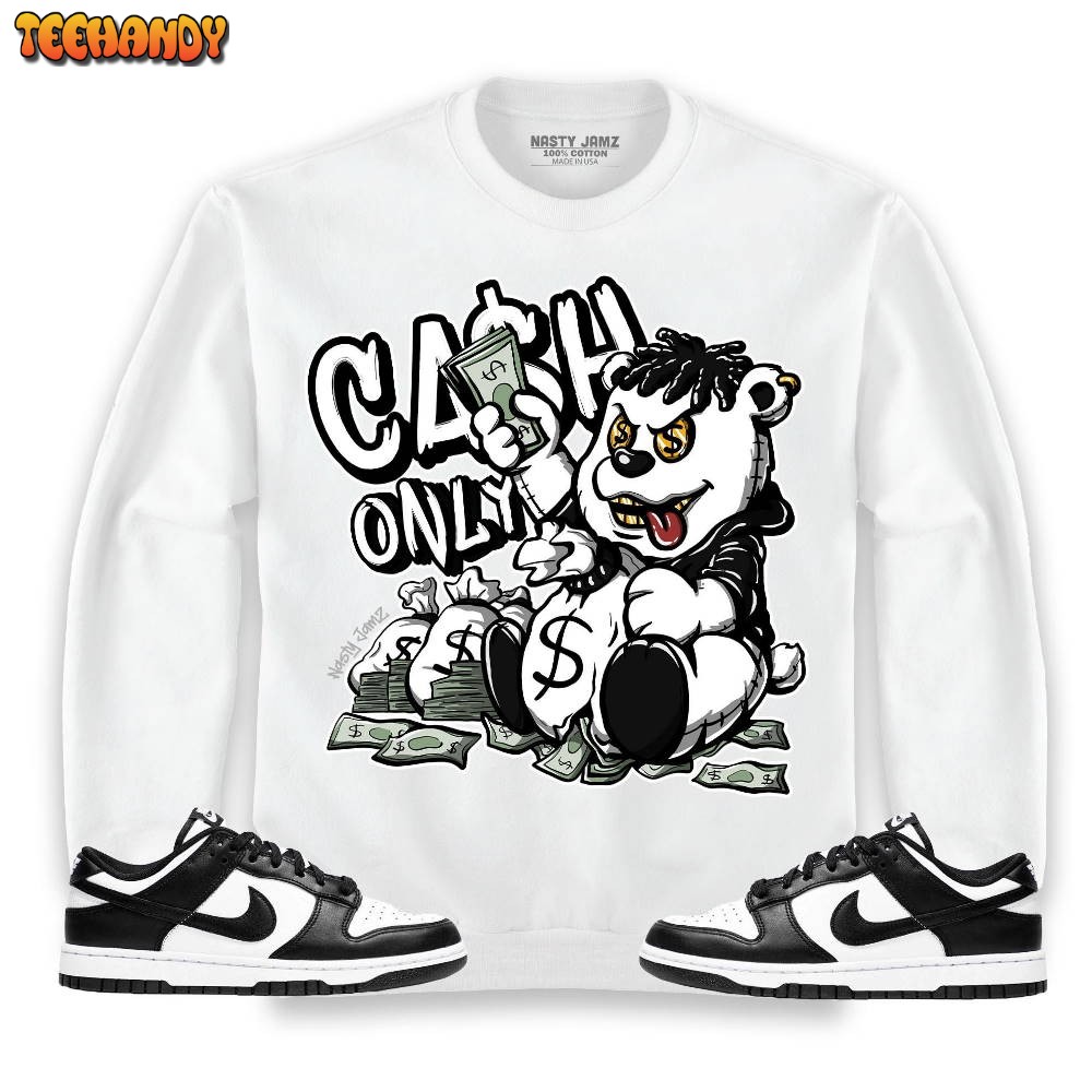 Retro White Black Panda Cash Only Unisex Sweatshirt