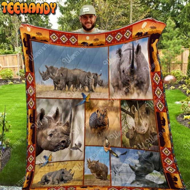 Rhino Dream Life Washable 3D Customized Quilt Blanket