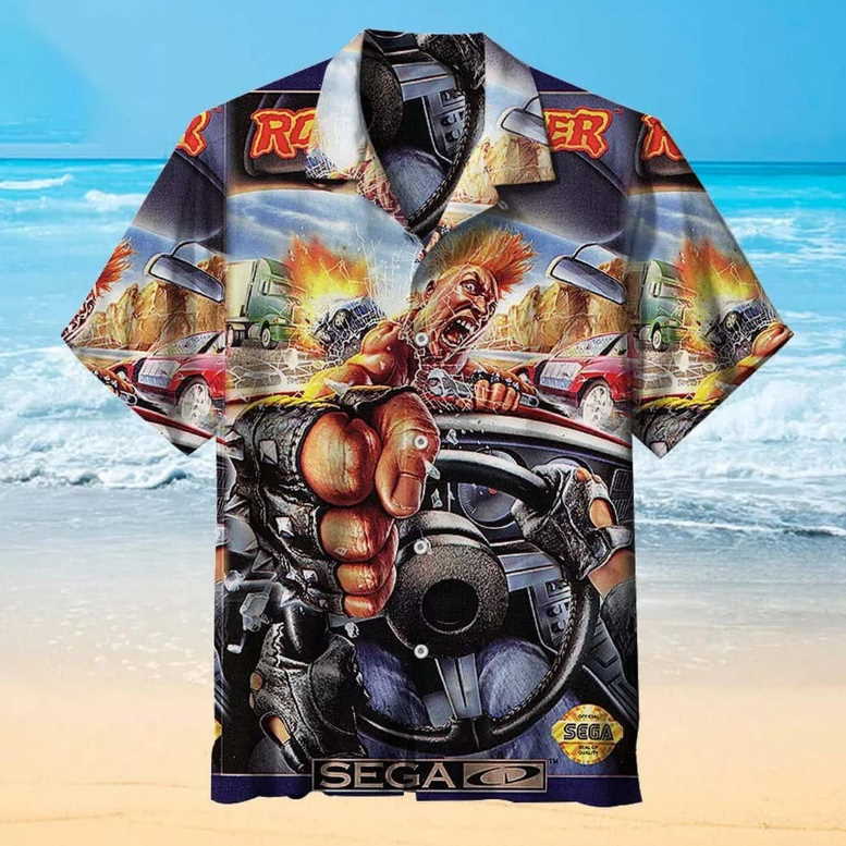 Road Blaster Video Game 3D All Print Hawaiian Shirt