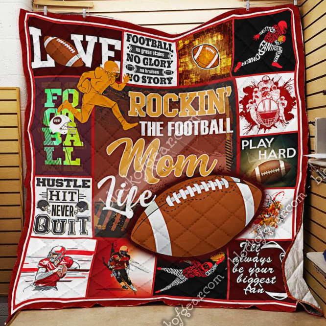 Rocking The Football Mom Life 3D Quilt Blanket