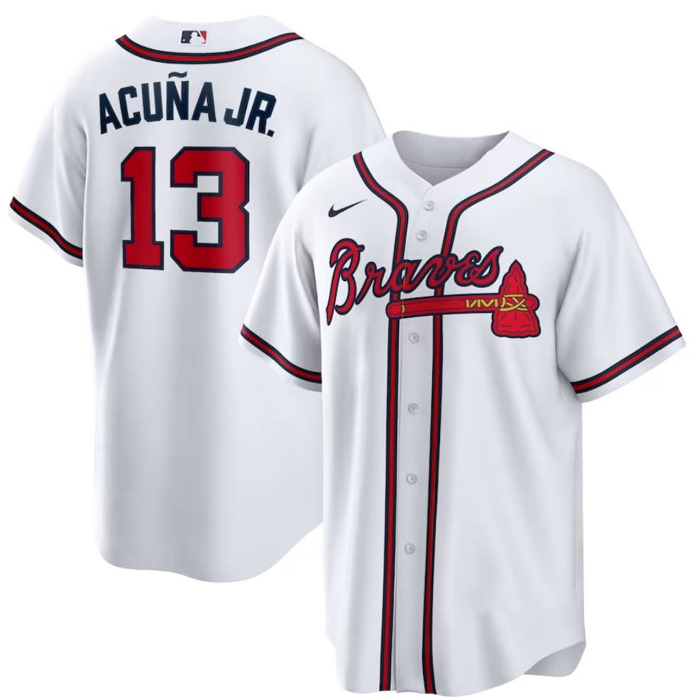 Ronald Acuna Jr. Atlanta Braves Home Replica Player Name White Jersey