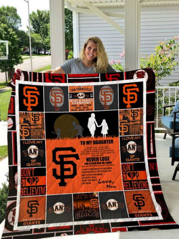 San Francisco Giants To My Daughter Love Mom 3D Quilt Blanket