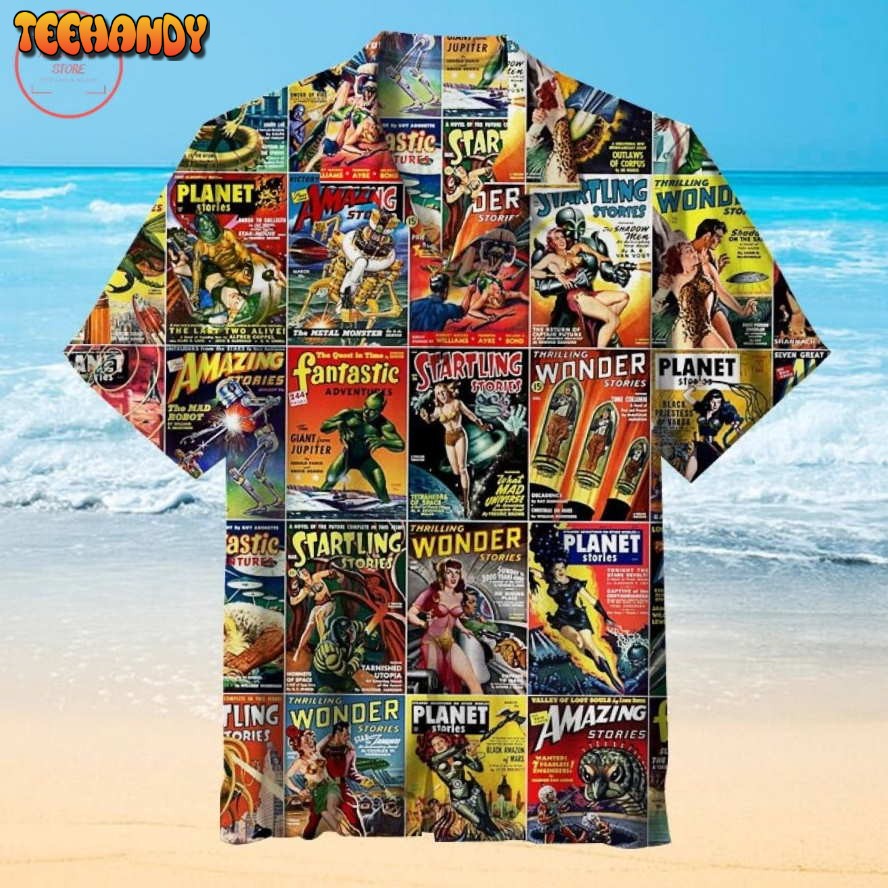 Science Fiction Magazine Hawaiian Shirt