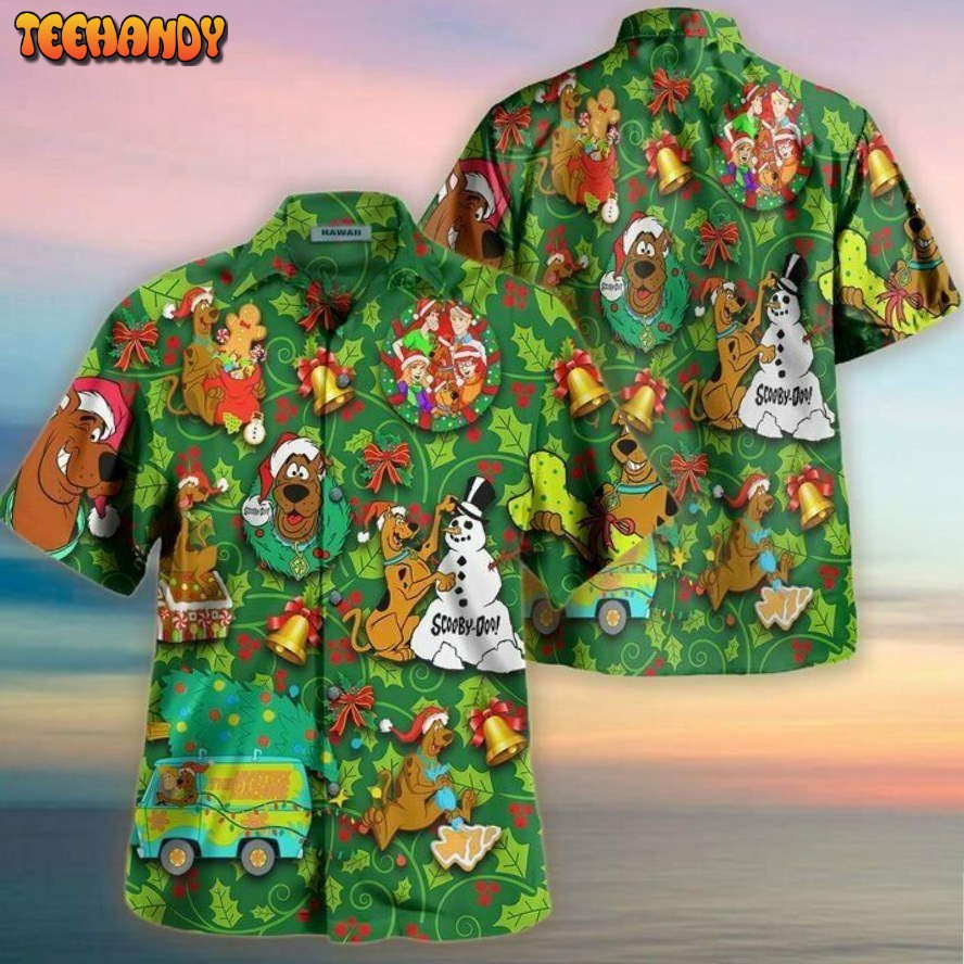 Scooby Doo button up Christmas Hawaiian shirt