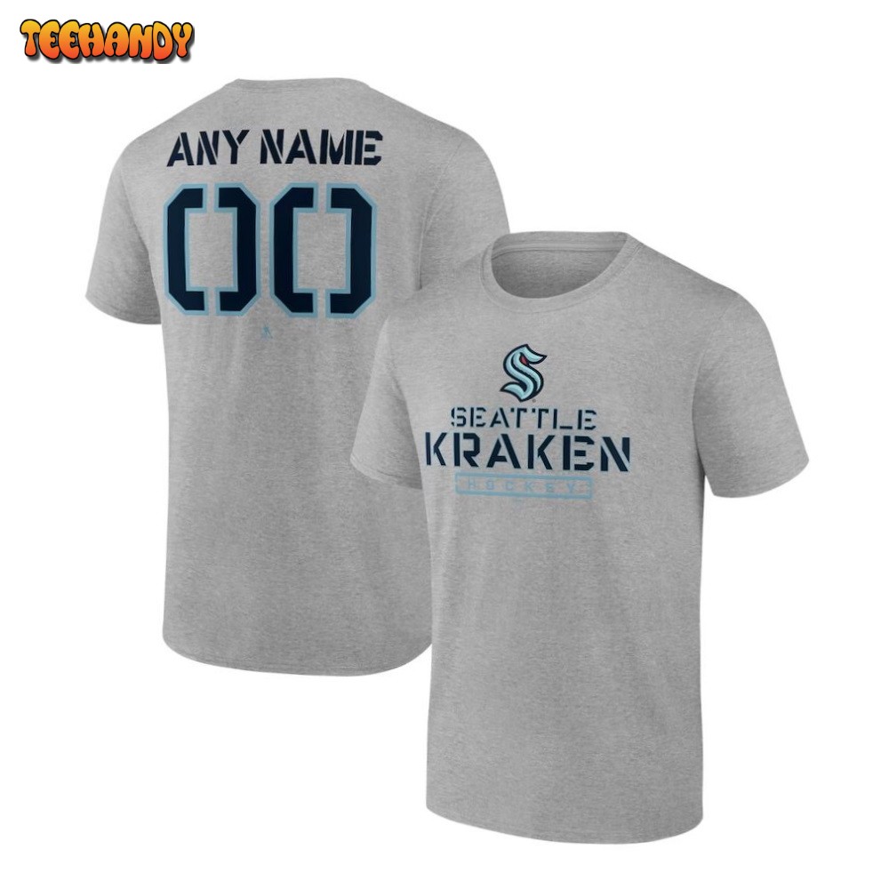 Seattle Kraken Any Name & Number Personalized Evanston Stencil T-Shirt