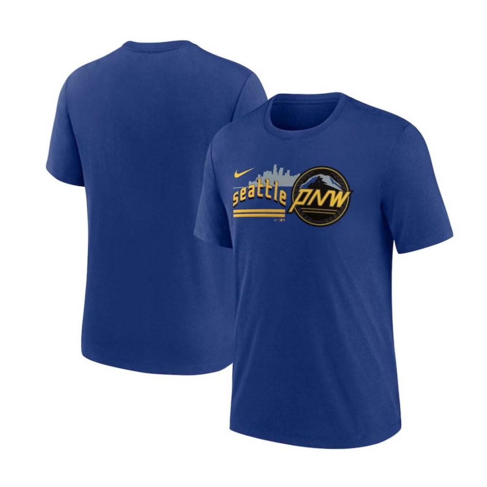Seattle Mariners Royal 2023 City Connect Tri-Blend T-Shirt