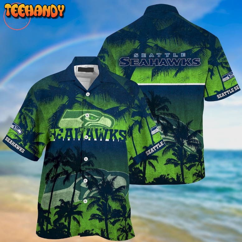 Seattle Seahawks Palm Hawaiian Shirt