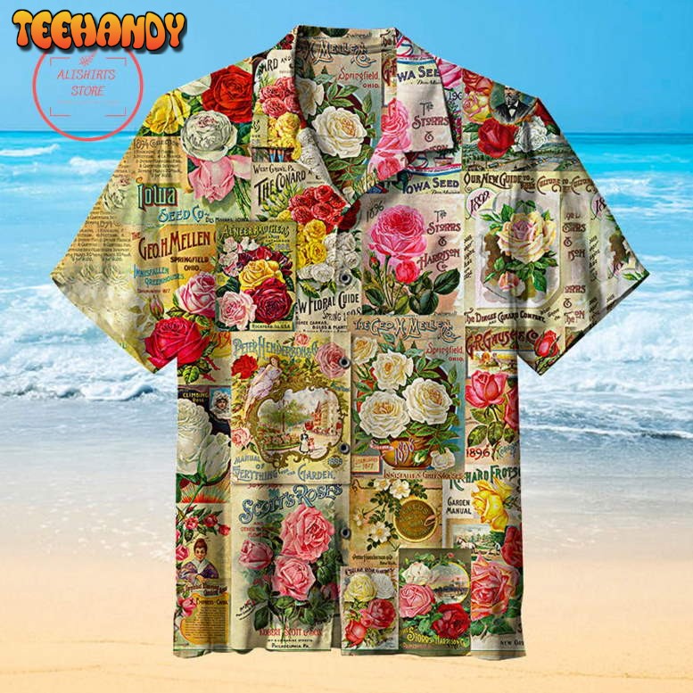 Seed Catalog Roses Hawaiian Shirt