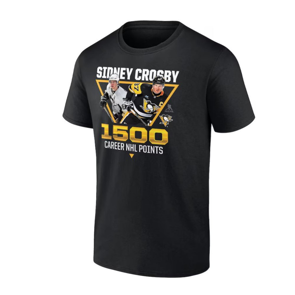 Sidney Crosby Pittsburgh Penguins 1,500 Career Points T-Shirt