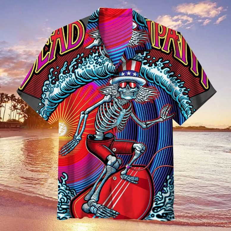 Skeleton Surfer Symbol 3D All Print Hawaiian Shirt