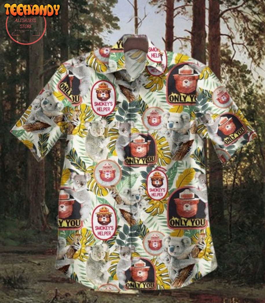 Smokeybear And Koala Nmn Ad Short Sleeve Hawaiian Shirt