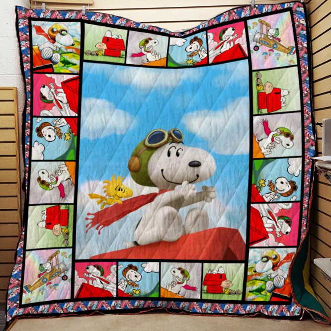 Snoopy Flying Plane 3D Quilt Blanket