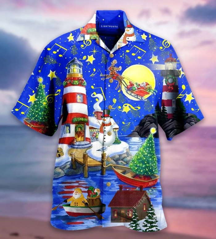 Snowman Christmas Sky Hawaiian Shirt