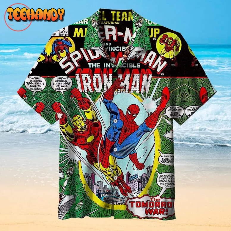 Spider Man Meets Iron Man Hawaiian Shirt