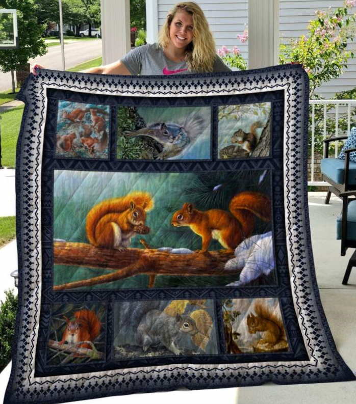 Squirrel 3D Customized Quilt Blanket