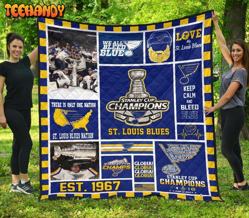 St. Louis Blues Champs Stanley Cup 2 Quilt Blanket Express