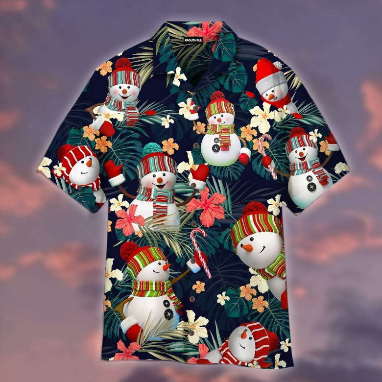 Stay Cool Snowman In Christmas Day Hawaiian Shirt