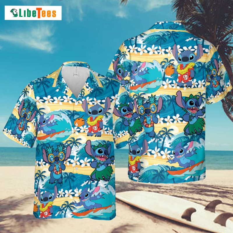 Stitch Disney Tropical Hawaiian Shirt, Disney Hawaiian Shirt