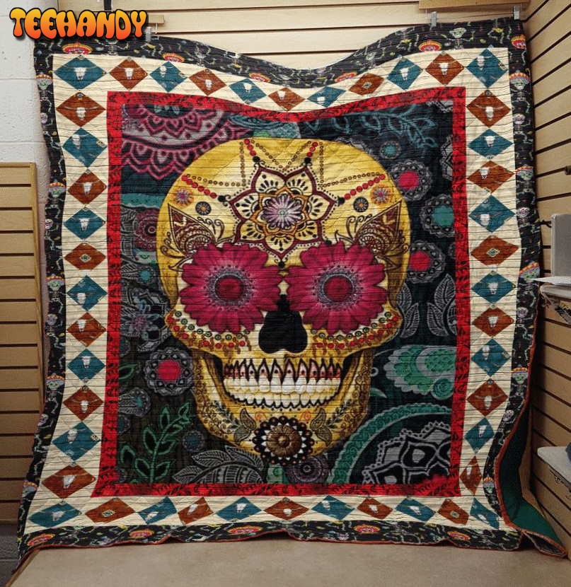 Sugar Skull All With You Chrismas Gift 3D Quilt Blanket