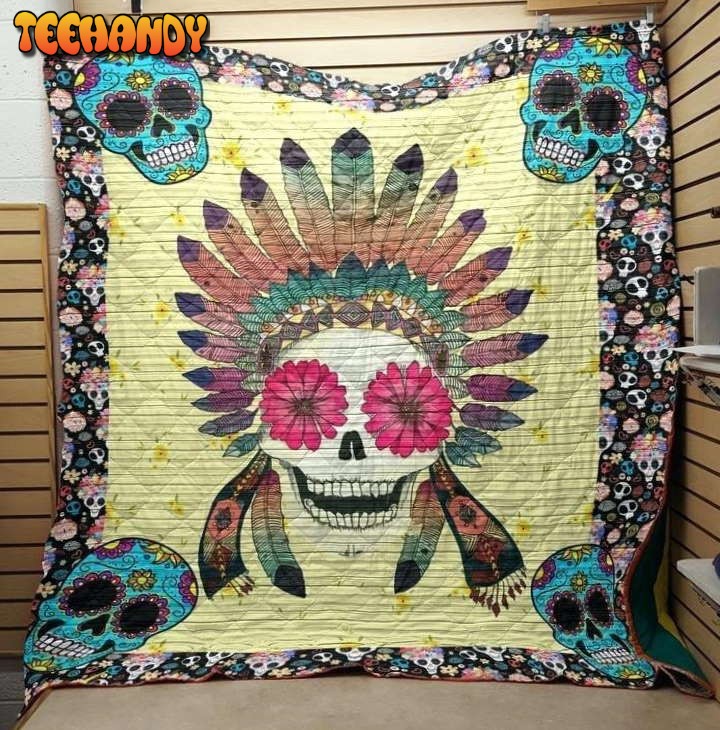 Sugar Skull Boho Sugar Skull Chrismas Gift 3D Quilt Blanket