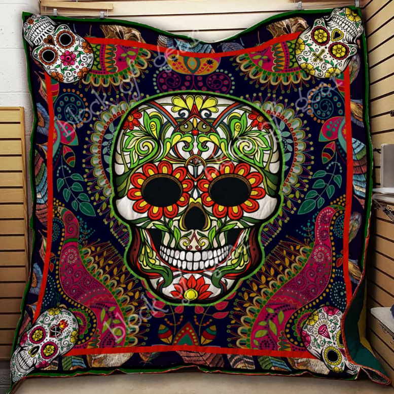 Sugar Skull Lalaalay Chrismas Gift 3D Quilt Blanket