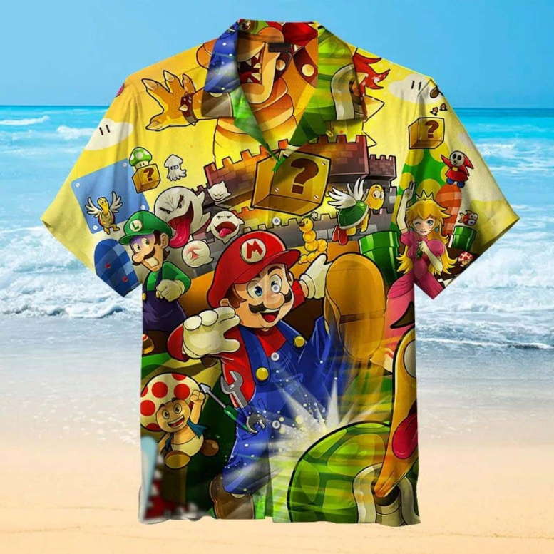 Super Mario Universal 3D All Printed Hawaiian Shirt