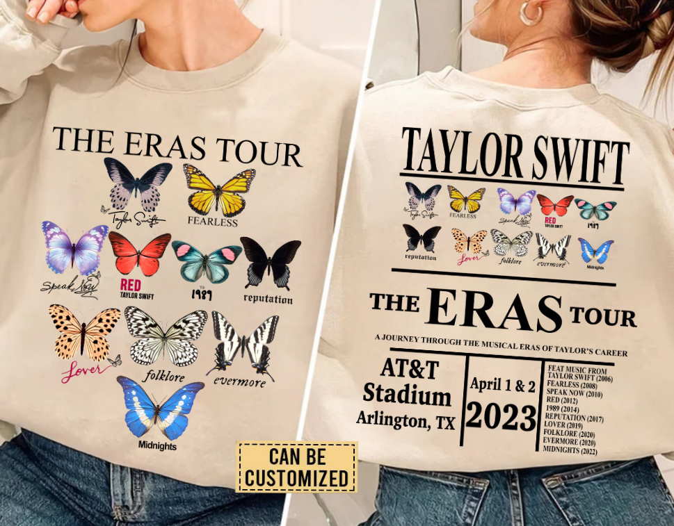 Taylor Swift TourThe Eras Tour 2023 Custom Stadium And Tour Date Shirt