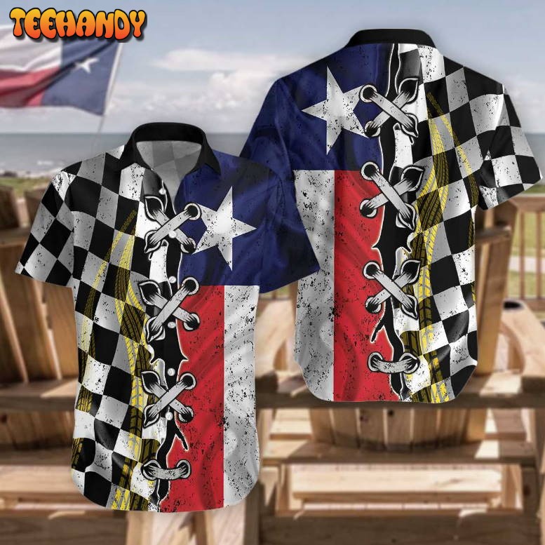 Texas Racing Flag Hawaiian Shirt