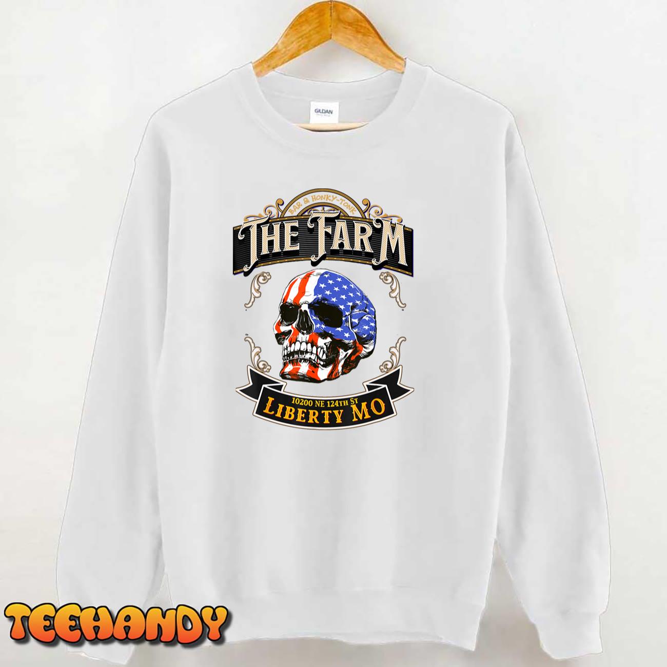 The Farm Liberty Missouri USA Bar Honky-tonk American Skull T-Shirt