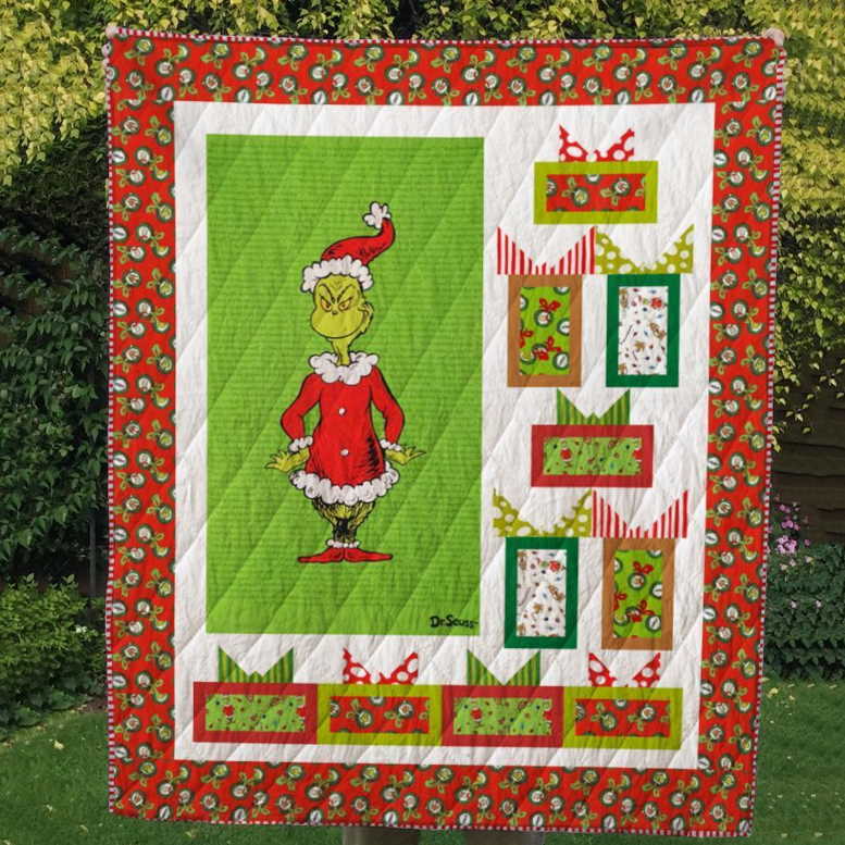 The Grinch Santa Customize Quilt Blanket