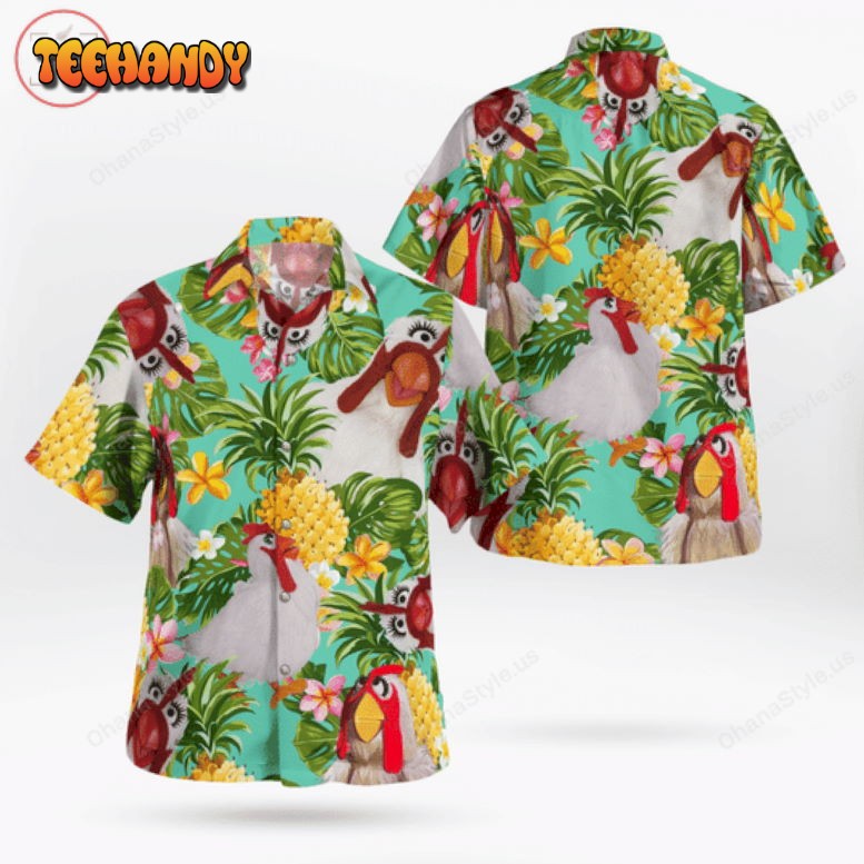 The Muppet Camilla The Chicken Pineapple Tropical Hawaiian Shirt